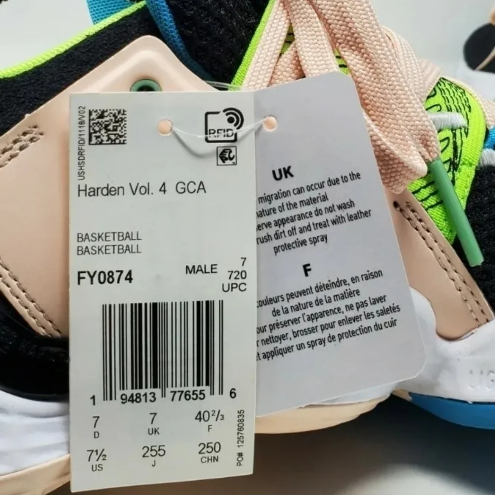 Adidas Harden VOL. 4 GCA FY0874 Black Coral Pink Signal Green Men's Size 7.5 New